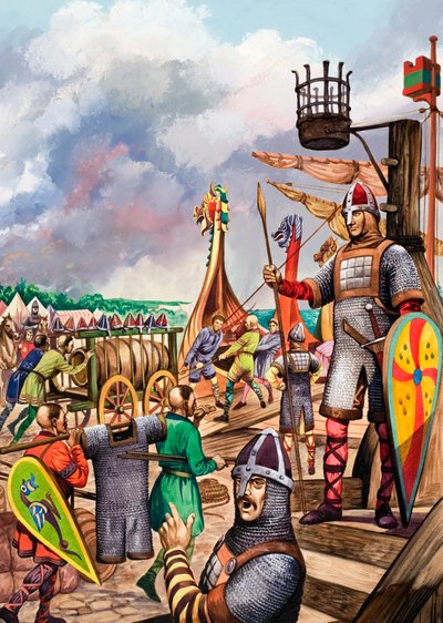 Normandos preparándose para la invasión de Inglaterra en 1066 de Peter Jackson